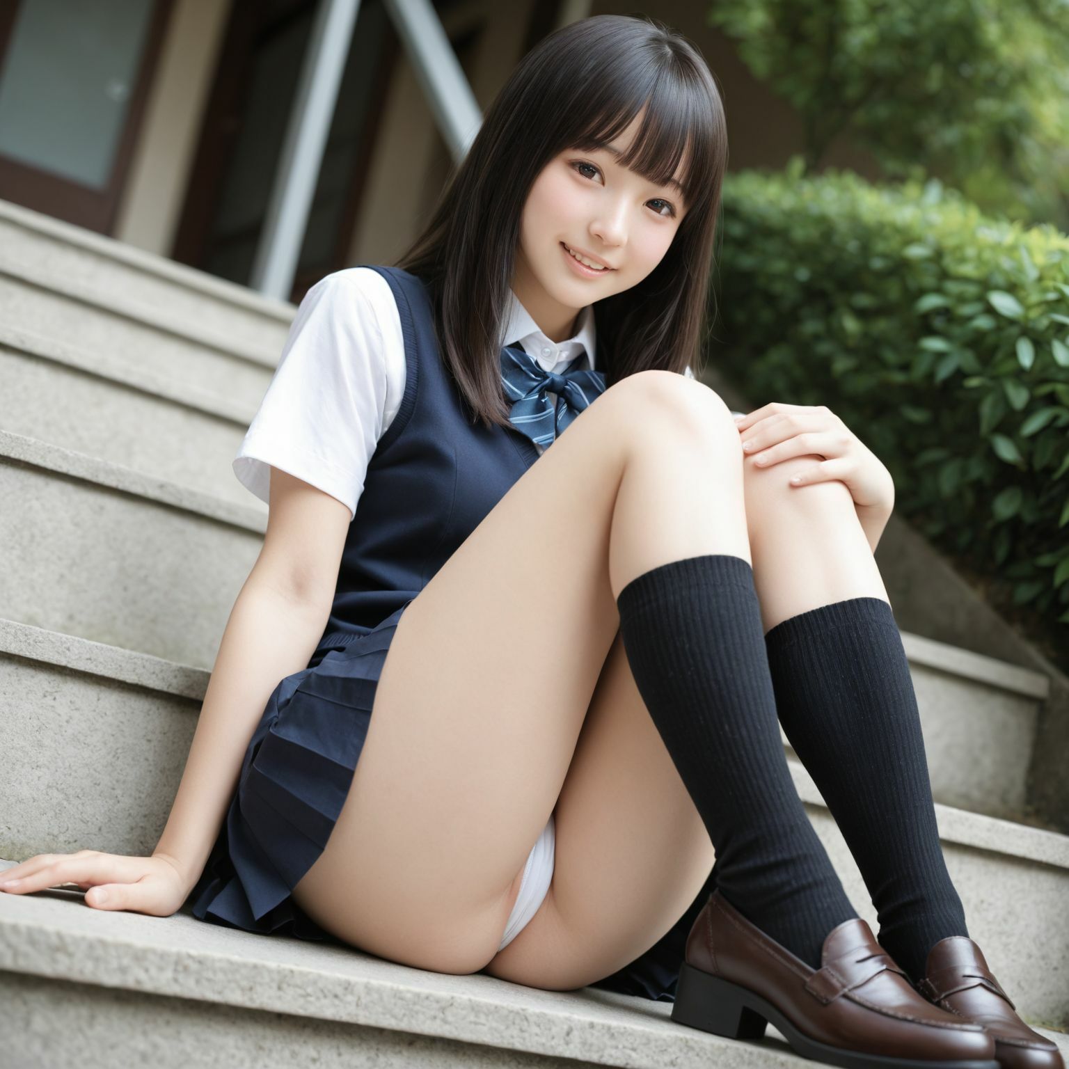 制服パンチラ part-4  【純白パンティー】 - サンプル画像 5
