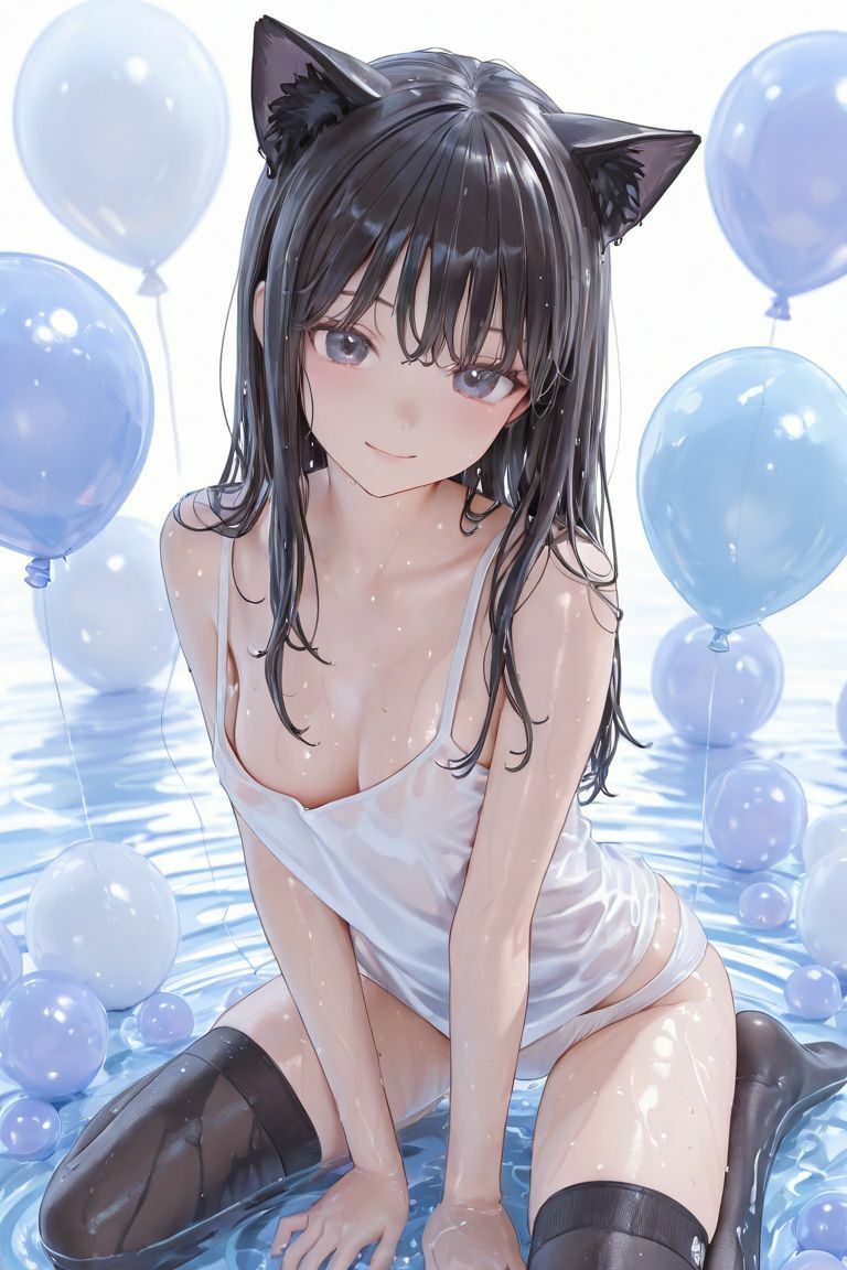猫耳JKと水遊び - サンプル画像 4
