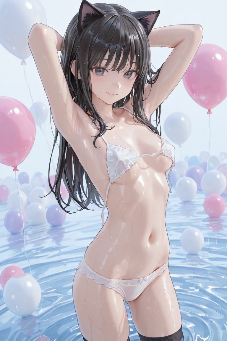 猫耳JKと水遊び - サンプル画像 7