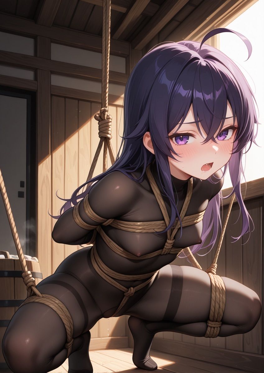 緊縛されてる女の子が身動きできずに吊るされてるやつ 1 - サンプル画像 4