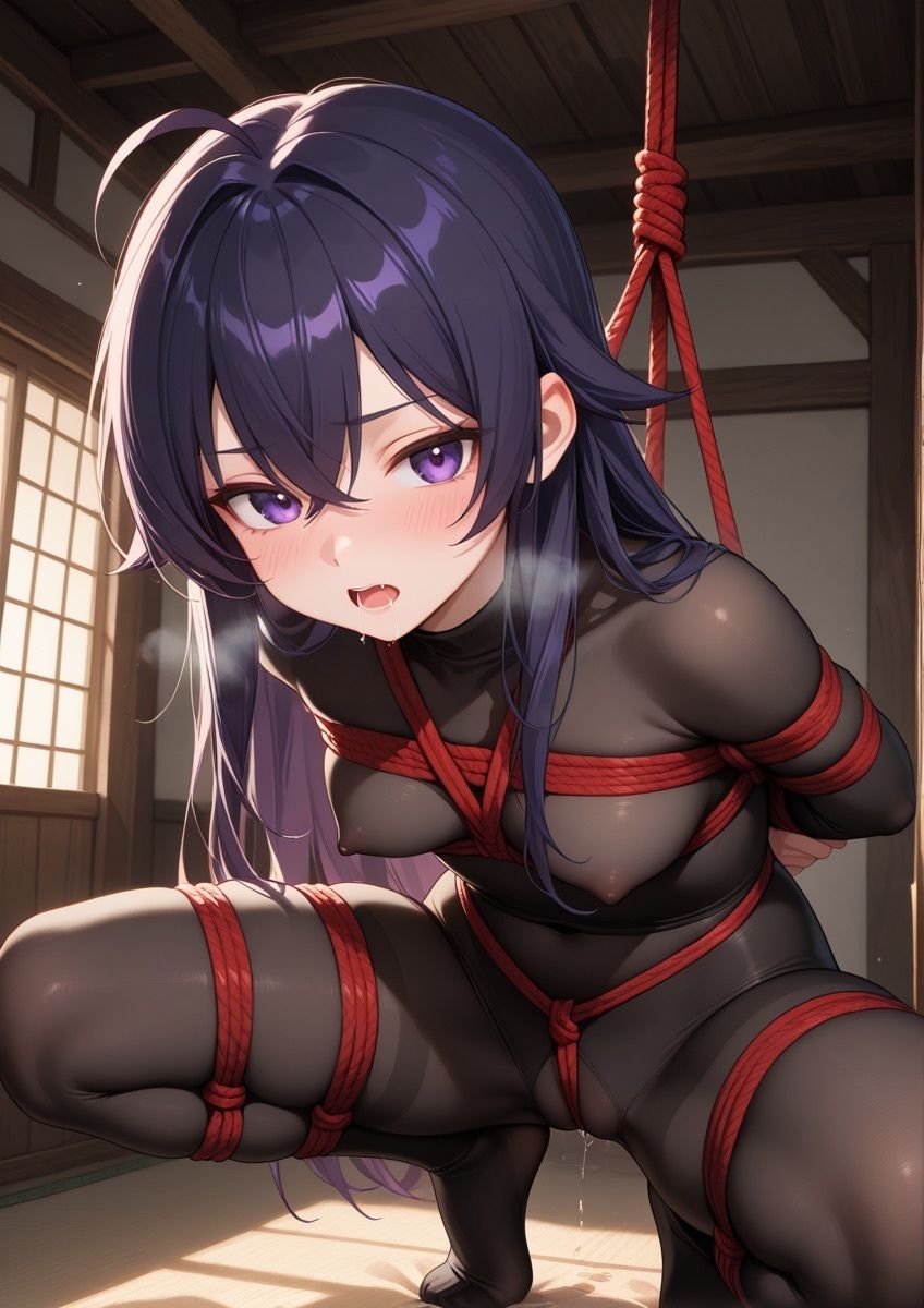 緊縛されてる女の子が身動きできずに吊るされてるやつ 1 - サンプル画像 5