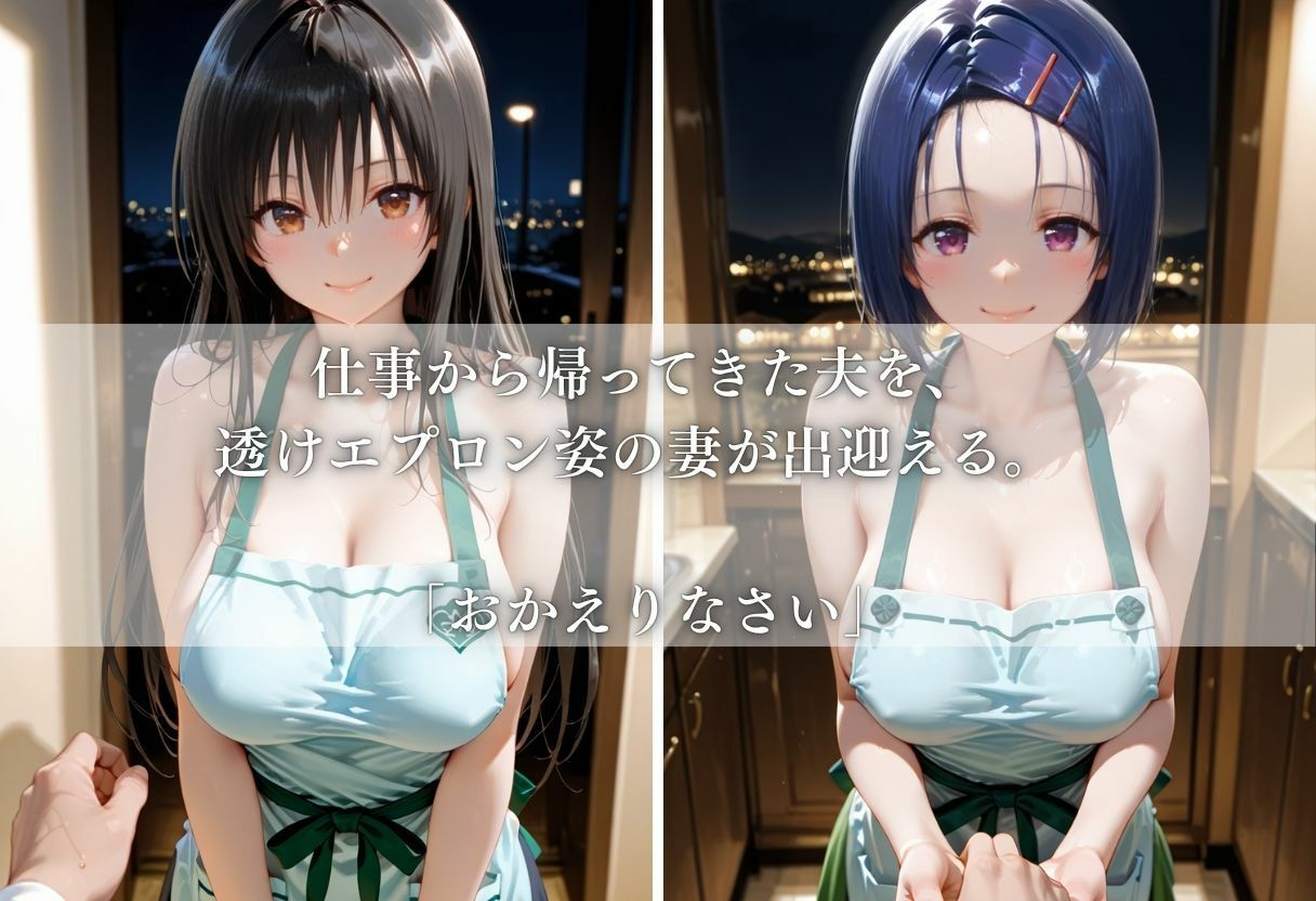 裸エプロン妻の甘々おかえりセックス Vol.1 - サンプル画像 1
