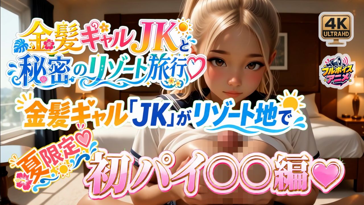 金髪ギャル「JK」がリゾート地で初パイ○○編☆ - サンプル画像 1