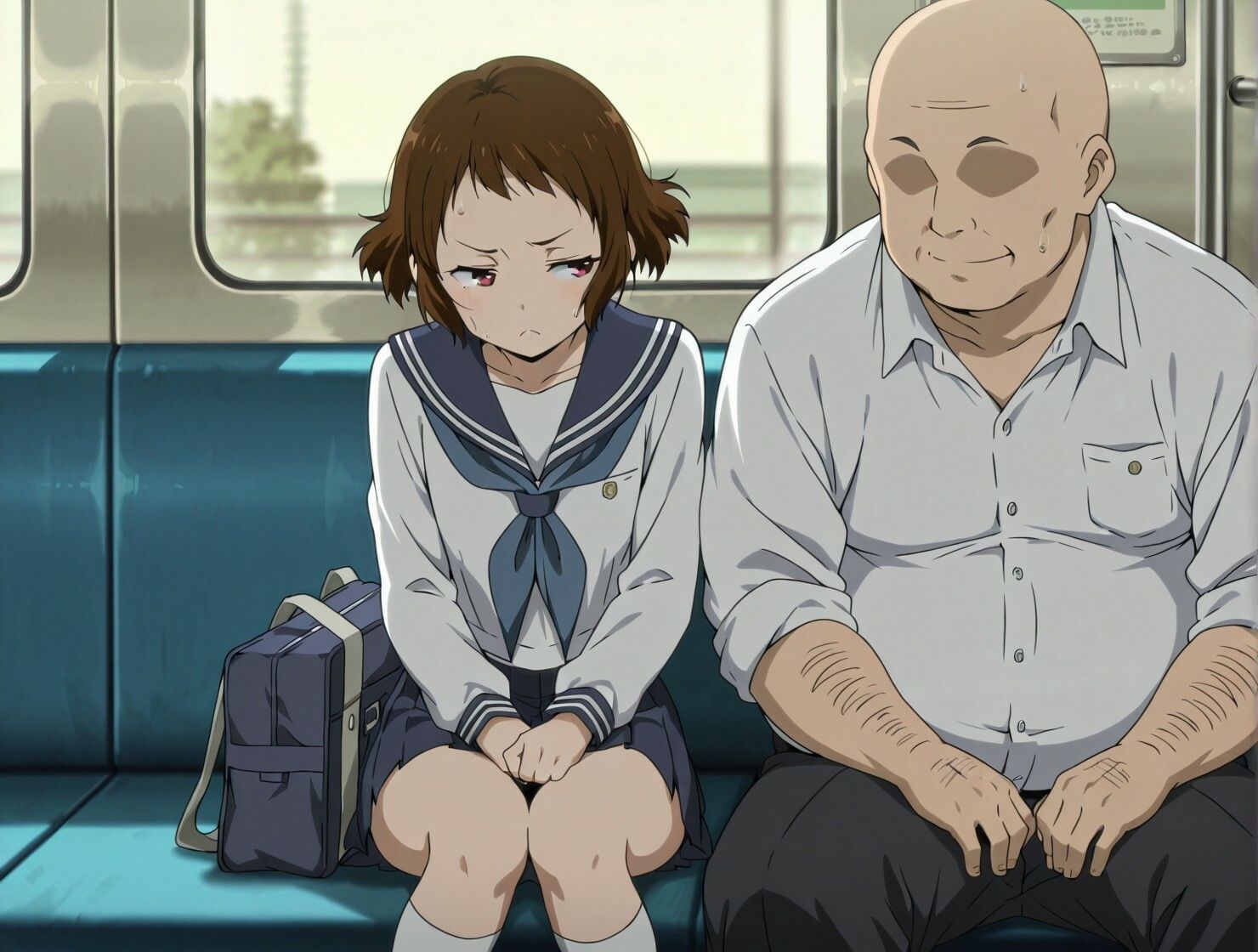 電車でおじさんがやたら近くに座ってくる - サンプル画像 3