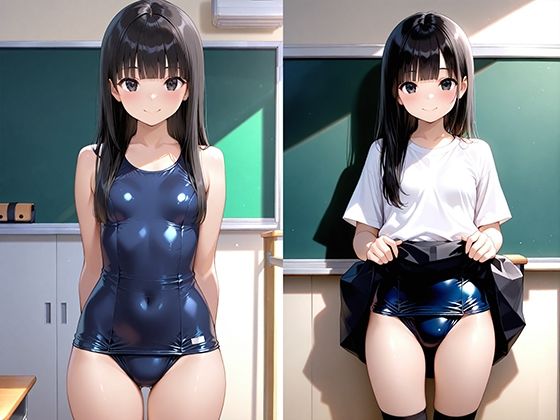 スクール水着の女子校生とプールサイドでハメまくる話 - サンプル画像 1