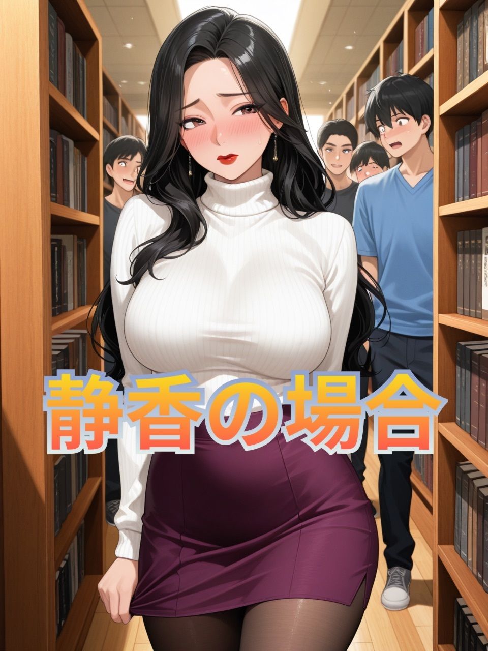 絶対に声を出せない場所で、絶頂を繰り返す女達  図書館編！ - サンプル画像 2