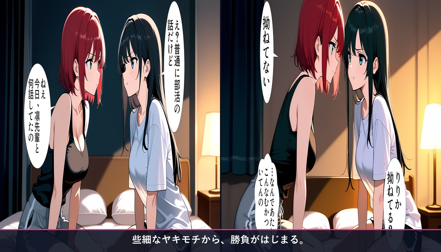 【百合バトル/キャットファイトCG集】幼馴染バトル〜どっちが先に本音を漏らすか〜 全256P - サンプル画像 4