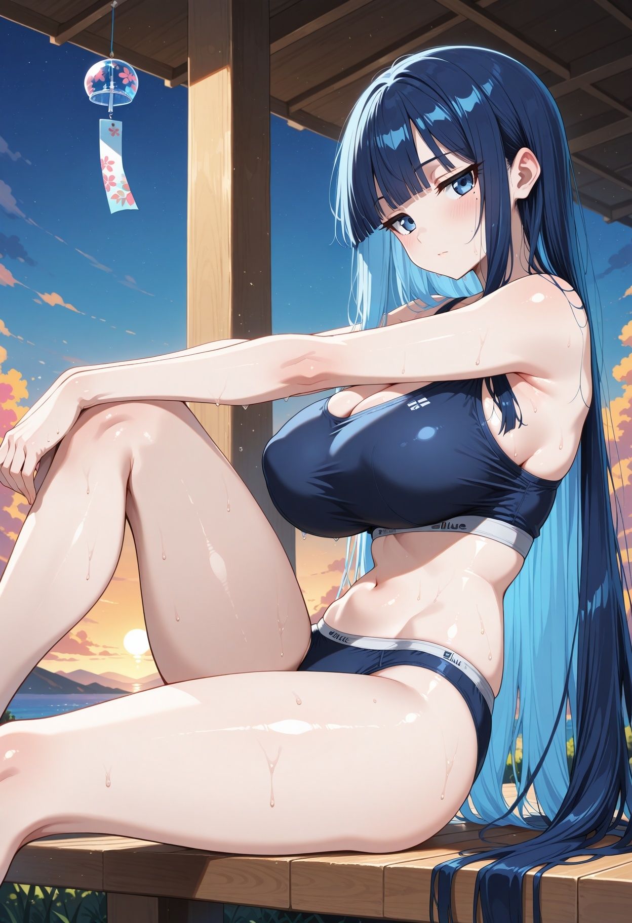 【AI CG集】真夏の汗だく部活合宿 〜汗だくスポーツ美少女5人のひと夏の秘密〜 - サンプル画像 2