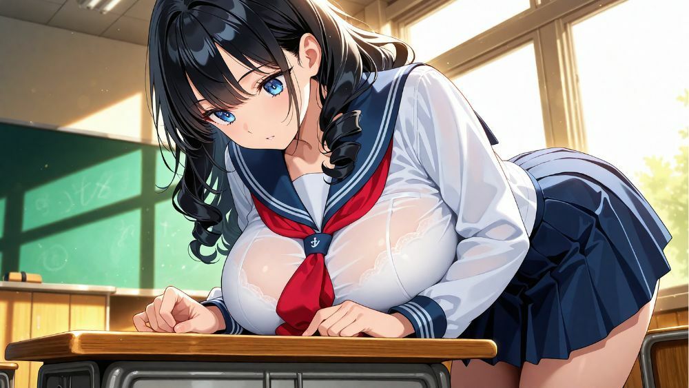 白スク水の清楚姉妹が水泳コーチと孕ませ交尾三昧【4K】 - サンプル画像 3