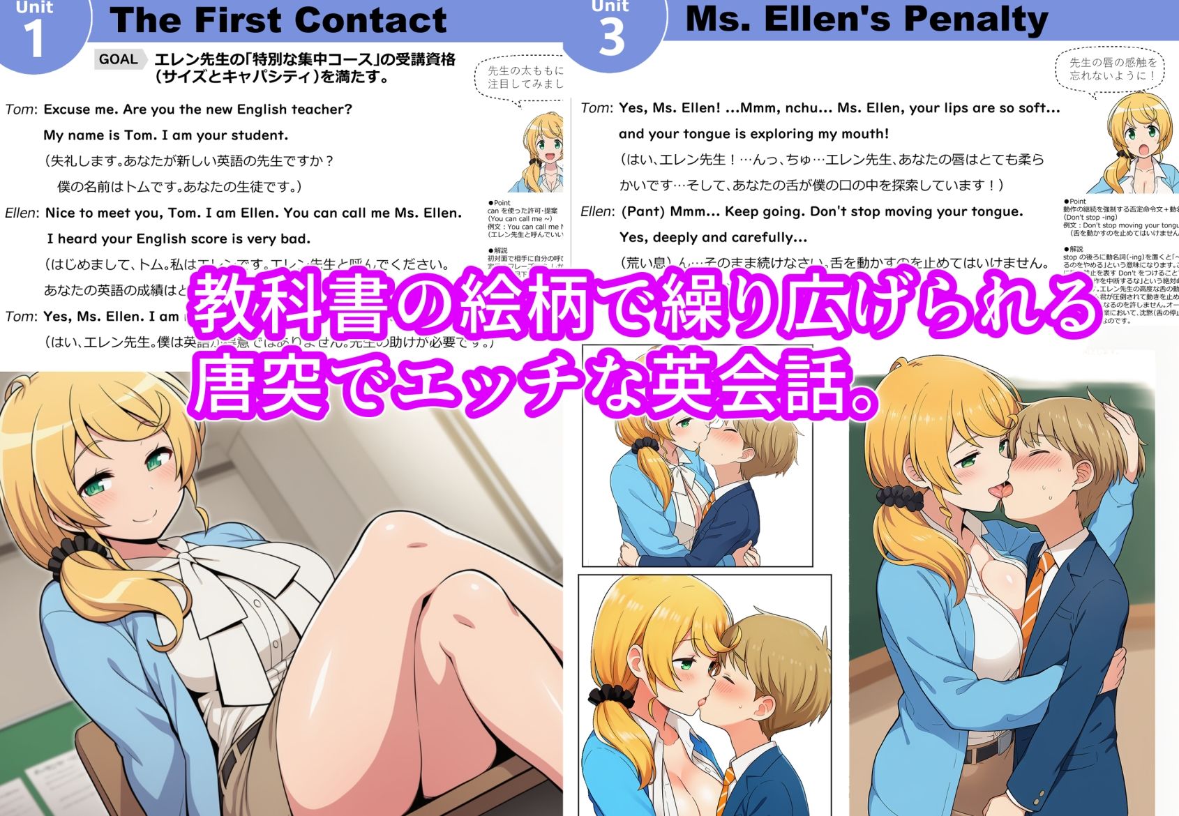 えっちな英語の教科書2 〜エ○ン先生と教科書エッチ〜 - サンプル画像 2