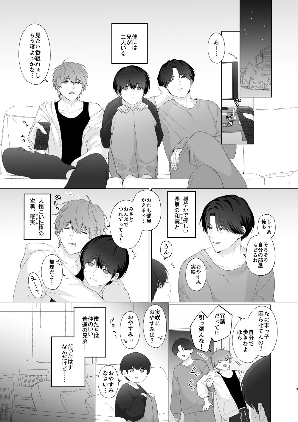 三兄弟でなかよしえっち次男受け - サンプル画像 1
