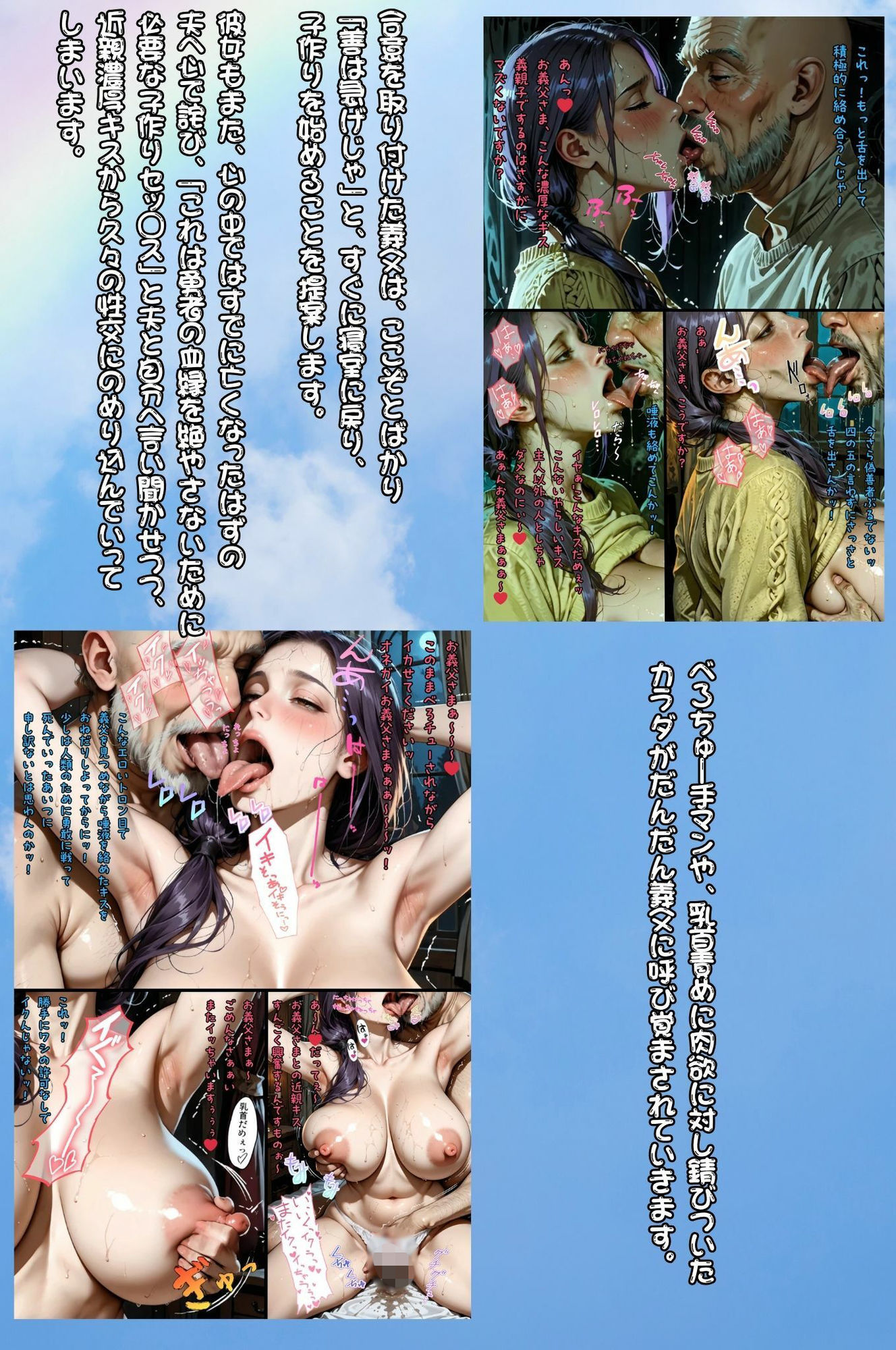 絶倫義父と寝取られ嫁 〜夫が魔王を倒すために一人旅に出ている間に 伝説の勇者の血を絶やしてはいけないからという理由で嫁が毎日義父に種付けされていたお話〜 - サンプル画像 5