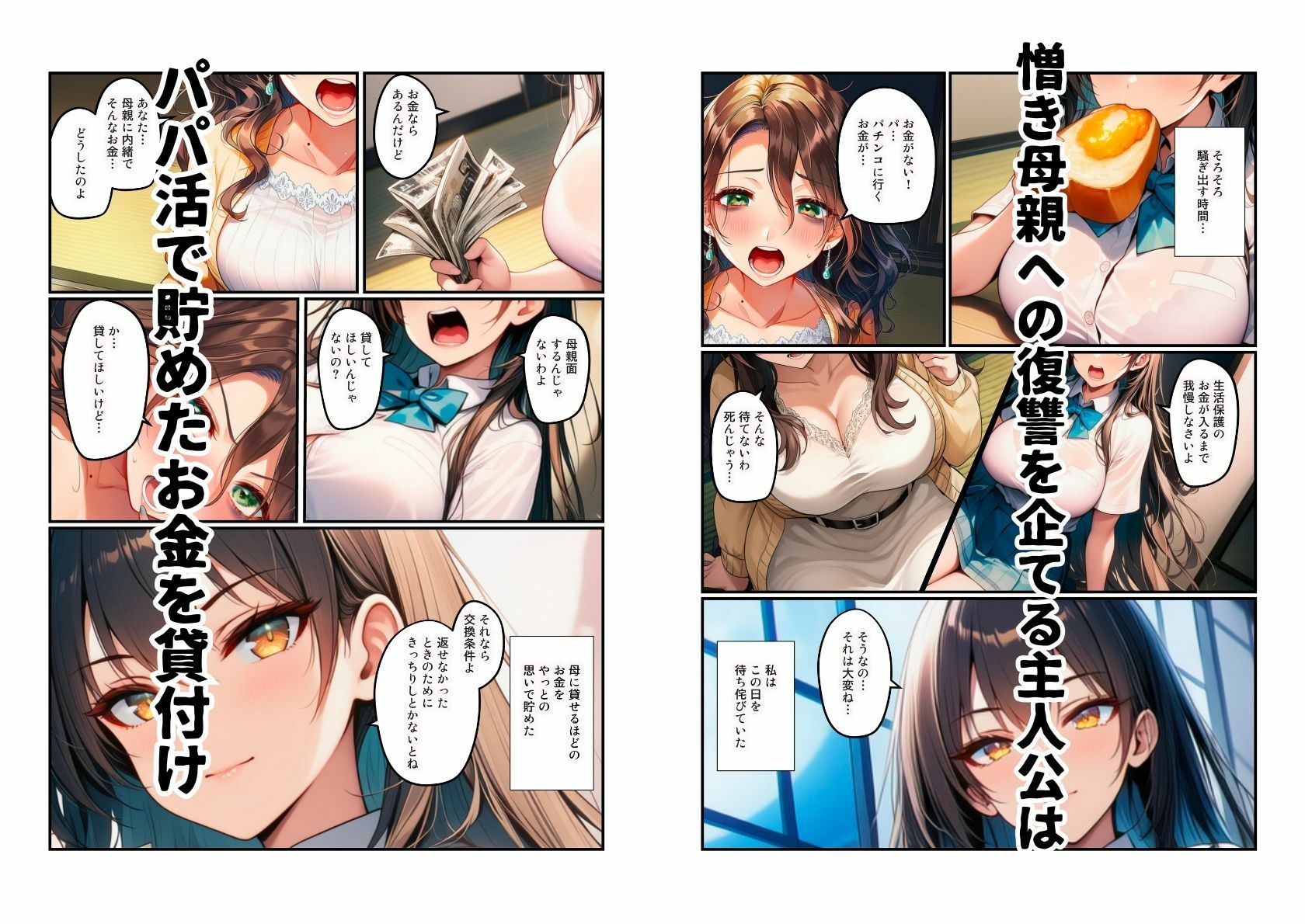 パチンカスのシンママ（熟女）をパパ活している娘（JK）が完全飼育する話 - サンプル画像 4