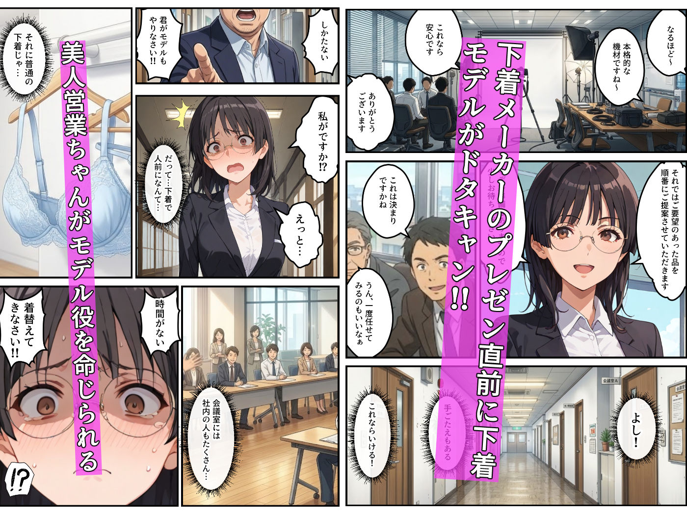 モデル来ないから…お前が下着モデルやれ！ー美人営業ちゃんの羞恥プレゼンー - サンプル画像 1