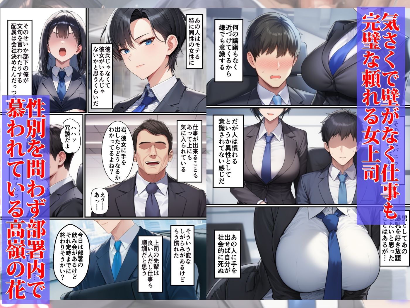 ボーイッシュイケメン女上司が一夜の過ちで目覚める話 - サンプル画像 2