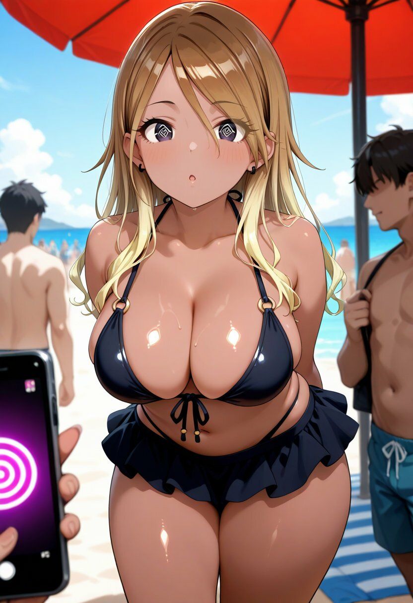 金髪黒ギャル おじさん支配で堕落 - サンプル画像 3