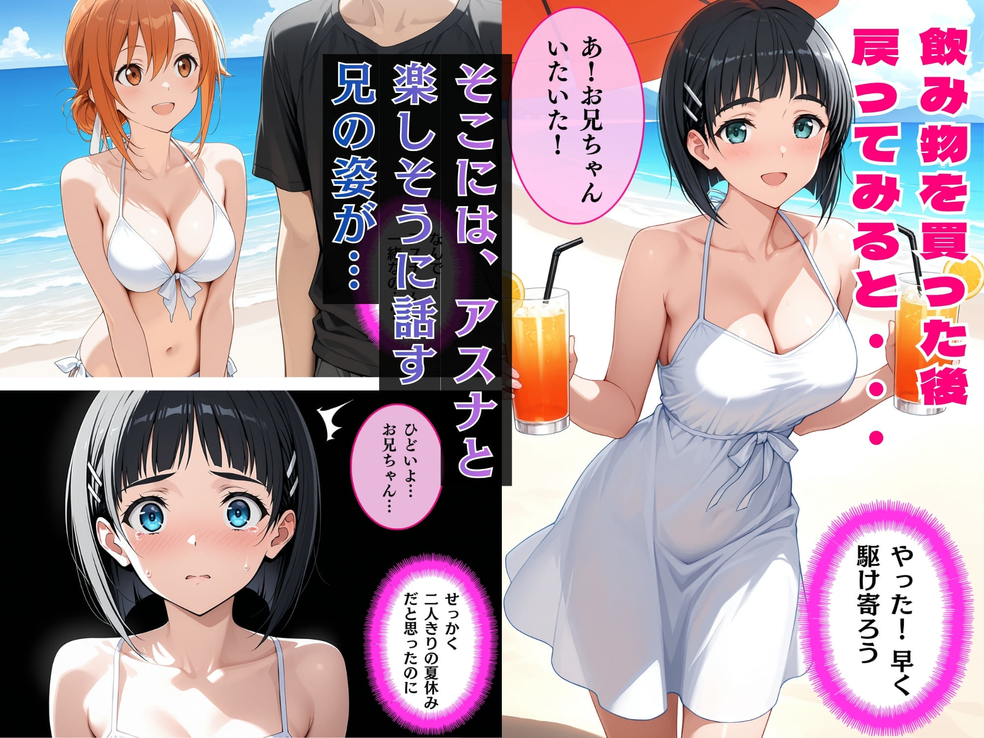 直葉の絶頂性奴●へM覚醒、夏の海でレ○プされメス堕ちする - サンプル画像 2