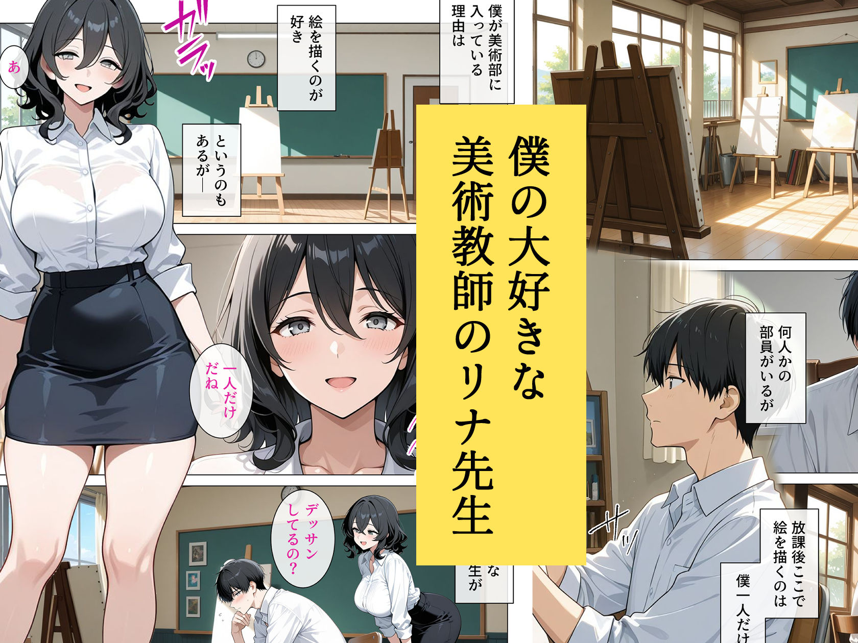 内気で弱気な女教師が勇気を出して生徒を痴女誘惑 - サンプル画像 1