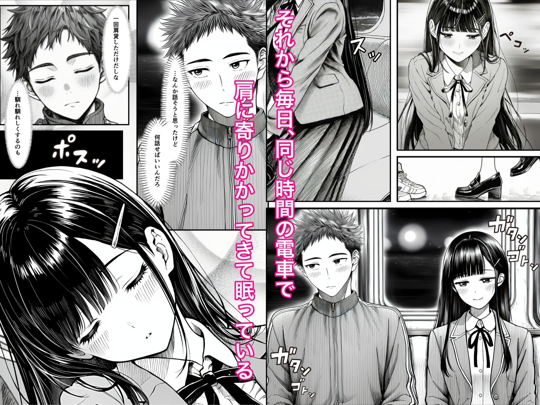 電車で何度も肩にもたれかかってくる女の子と、子作りセックスしてしまった - サンプル画像 2