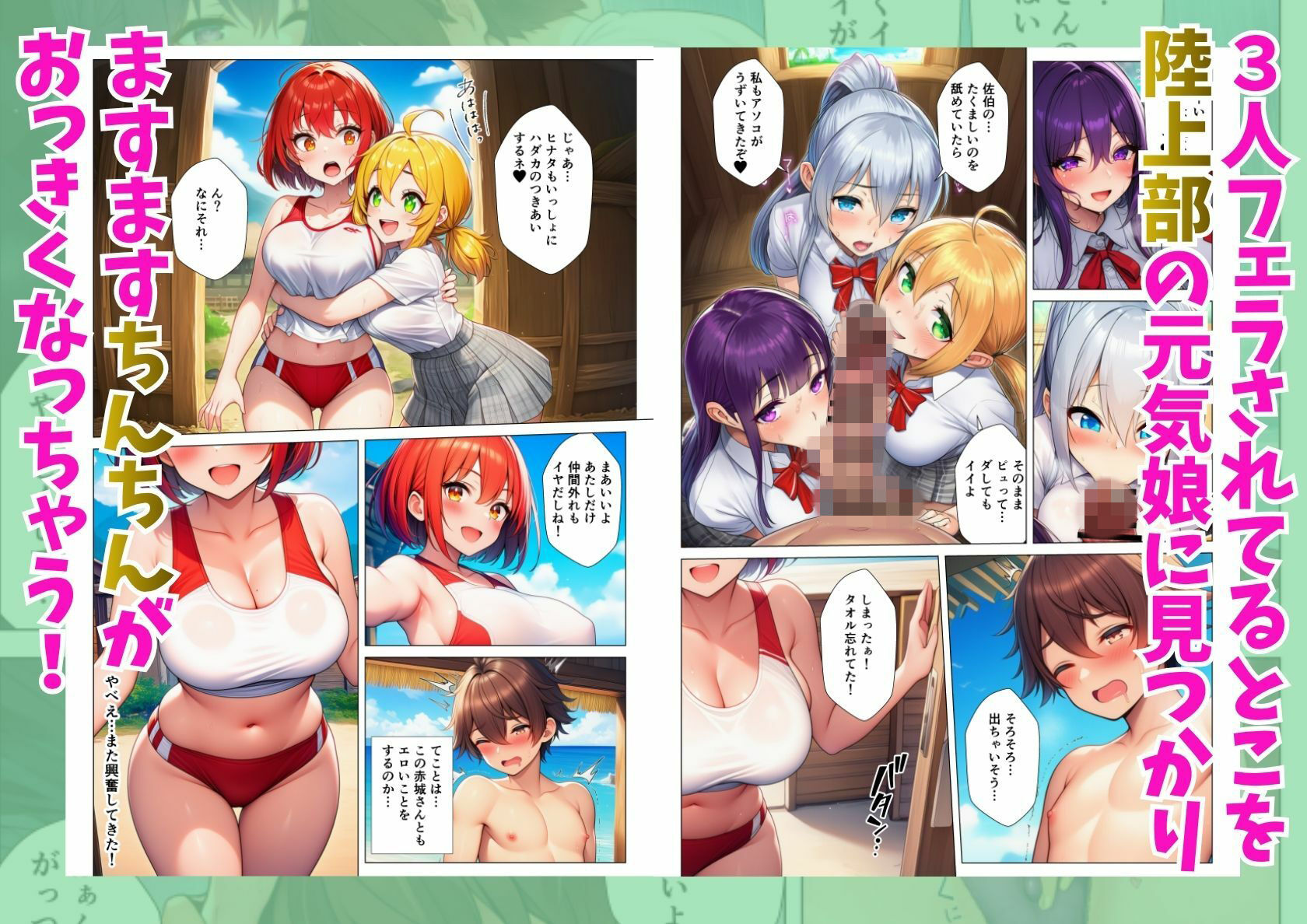 無人島でハーレム性活！クラスの一軍女子たちとエッチな乱交サバイバル - サンプル画像 7