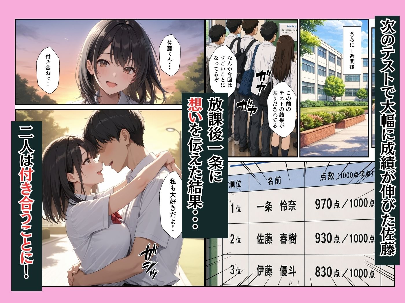 成績学年トップの生徒会長と成績中の下の冴えない俺が生ハメセックスできた話 - サンプル画像 8