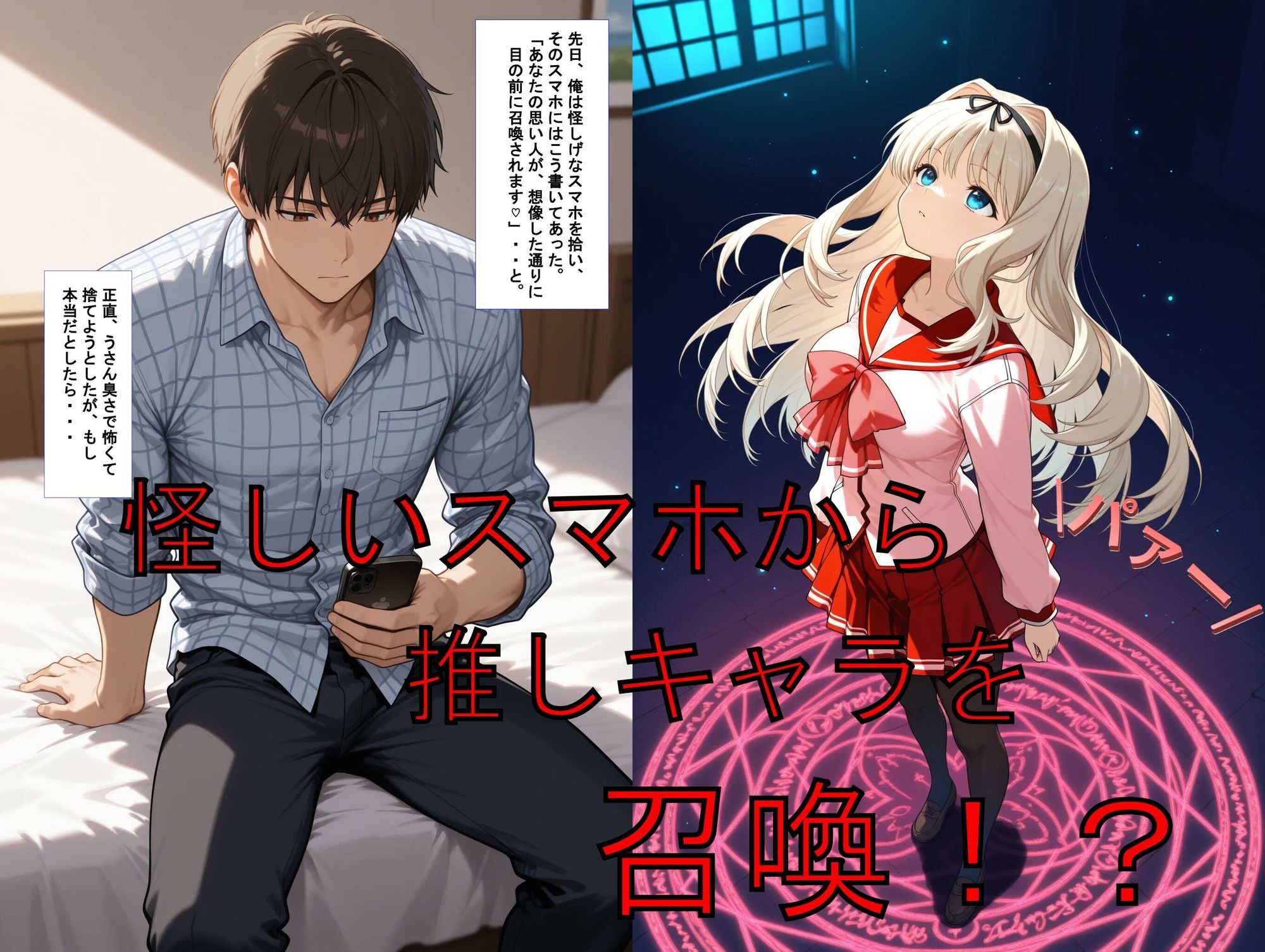 推しキャラ召喚した俺！  無知で健気な先輩と甘美で最高なエッチを  〜久〇川  ささら〜 - サンプル画像 1
