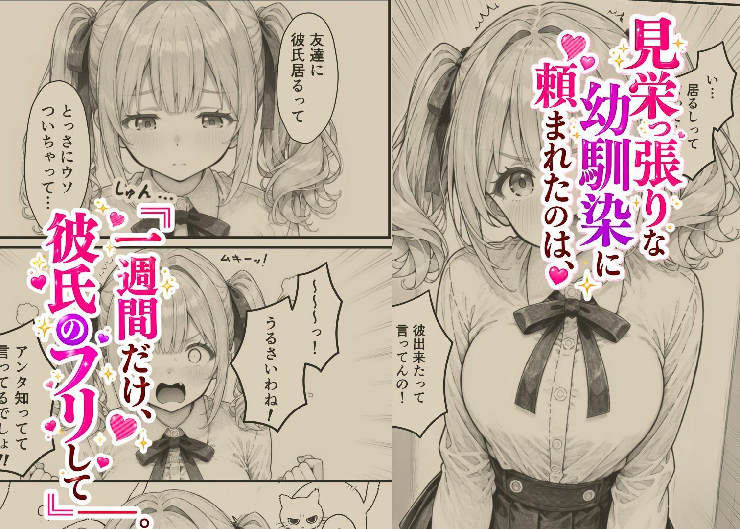 恋人ごっこ 〜強気な幼馴染に「一週間だけ彼氏のフリして」と頼まれたら〜 - サンプル画像 1