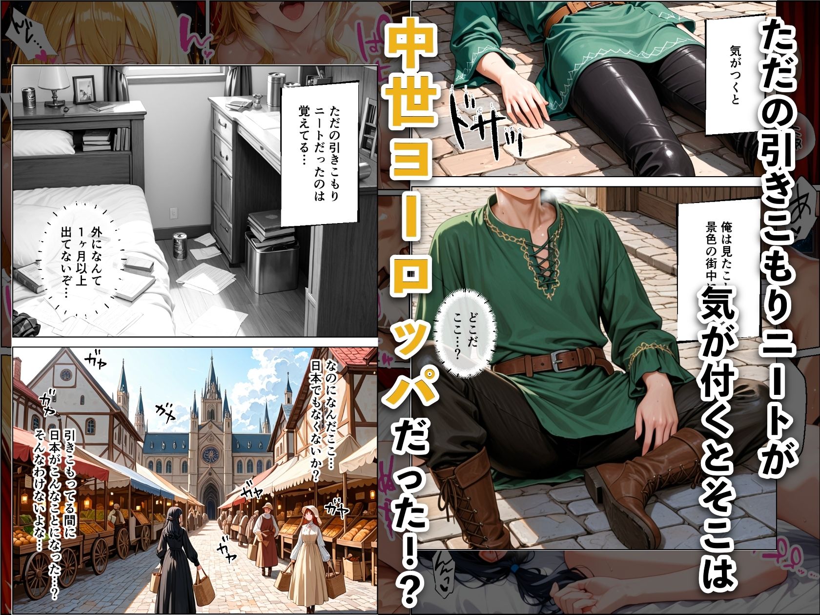 ニートが中世ヨーロッパに転生したらハーレムになった話 - サンプル画像 1