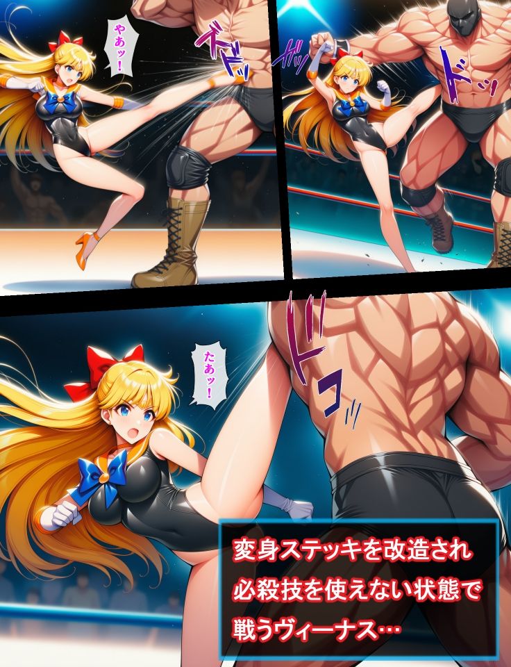 セーラー戦士リメイク  ヴィーナス敗北  ハンディキャップマッチ - サンプル画像 2