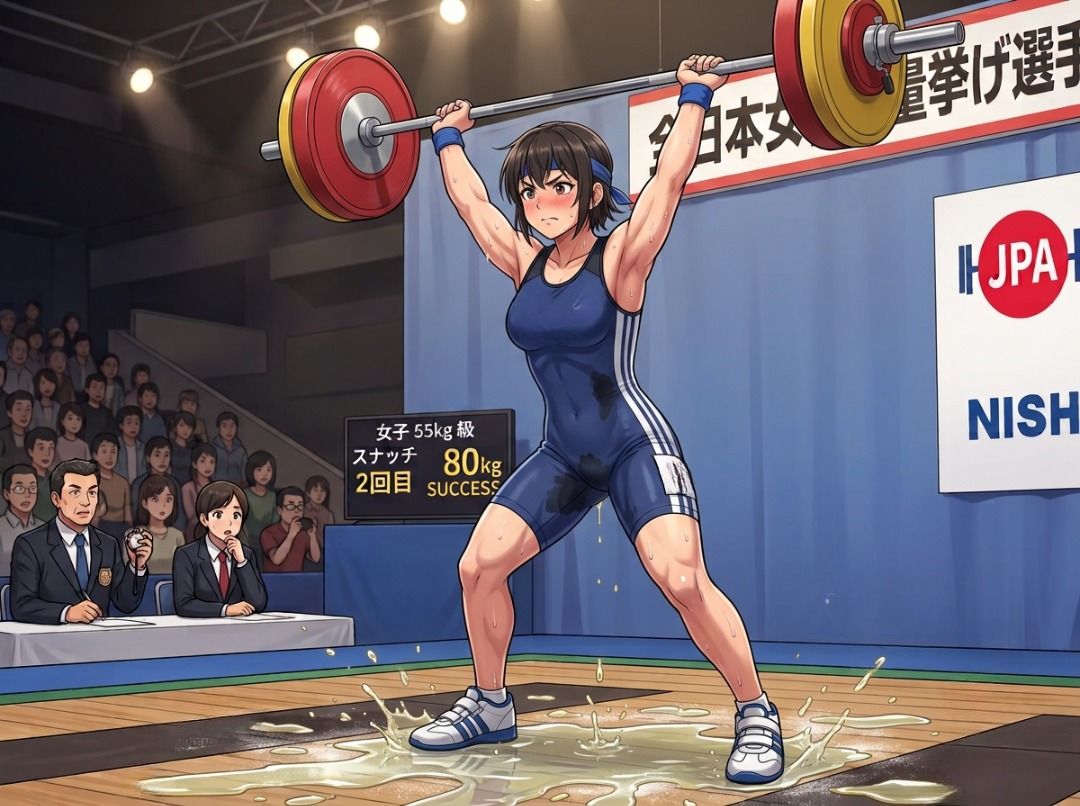 【悲報】美しすぎる重量挙げ美少女、インターハイ決勝で盛大にお漏らししてしまう - サンプル画像 1