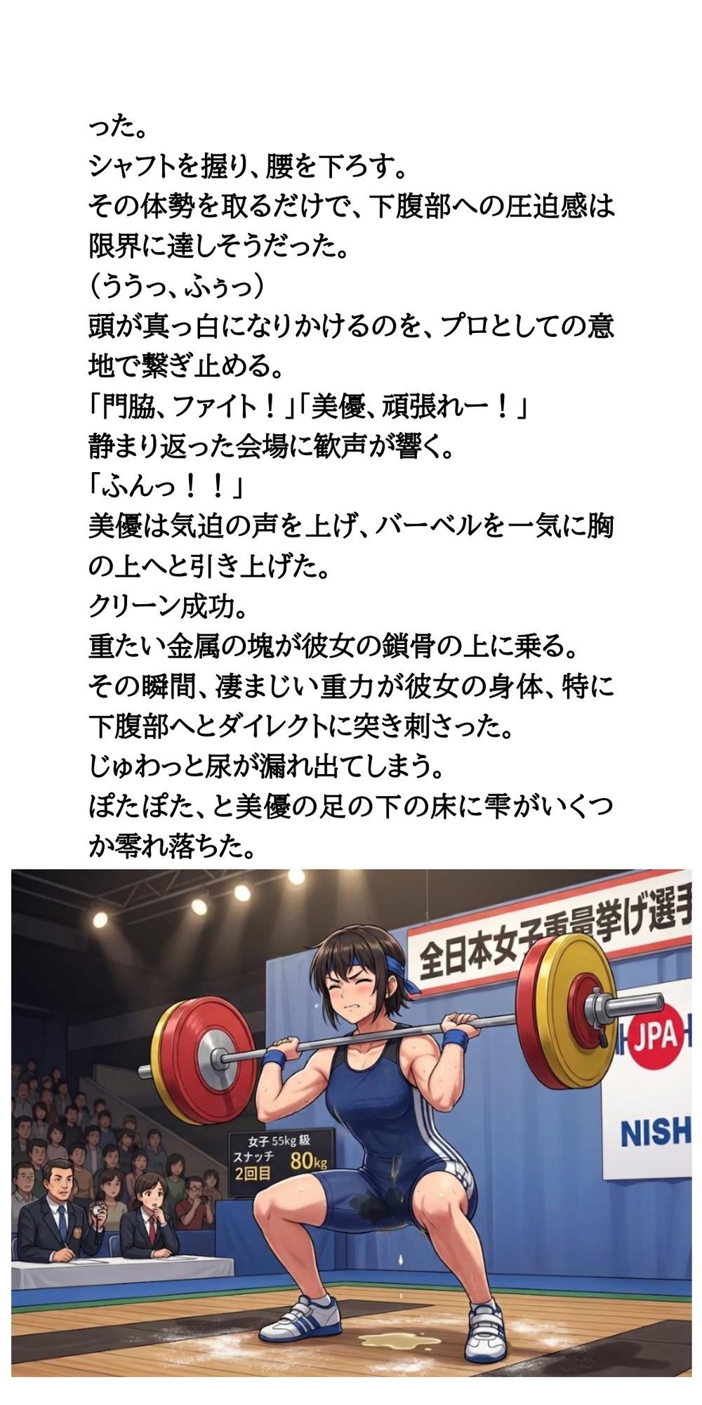 【悲報】美しすぎる重量挙げ美少女、インターハイ決勝で盛大にお漏らししてしまう - サンプル画像 7