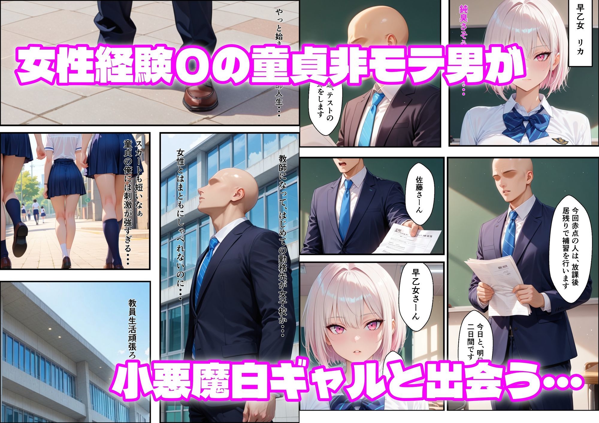 童貞非モテ教師の俺が、小悪魔白ギャルに射精管理される話 - サンプル画像 1