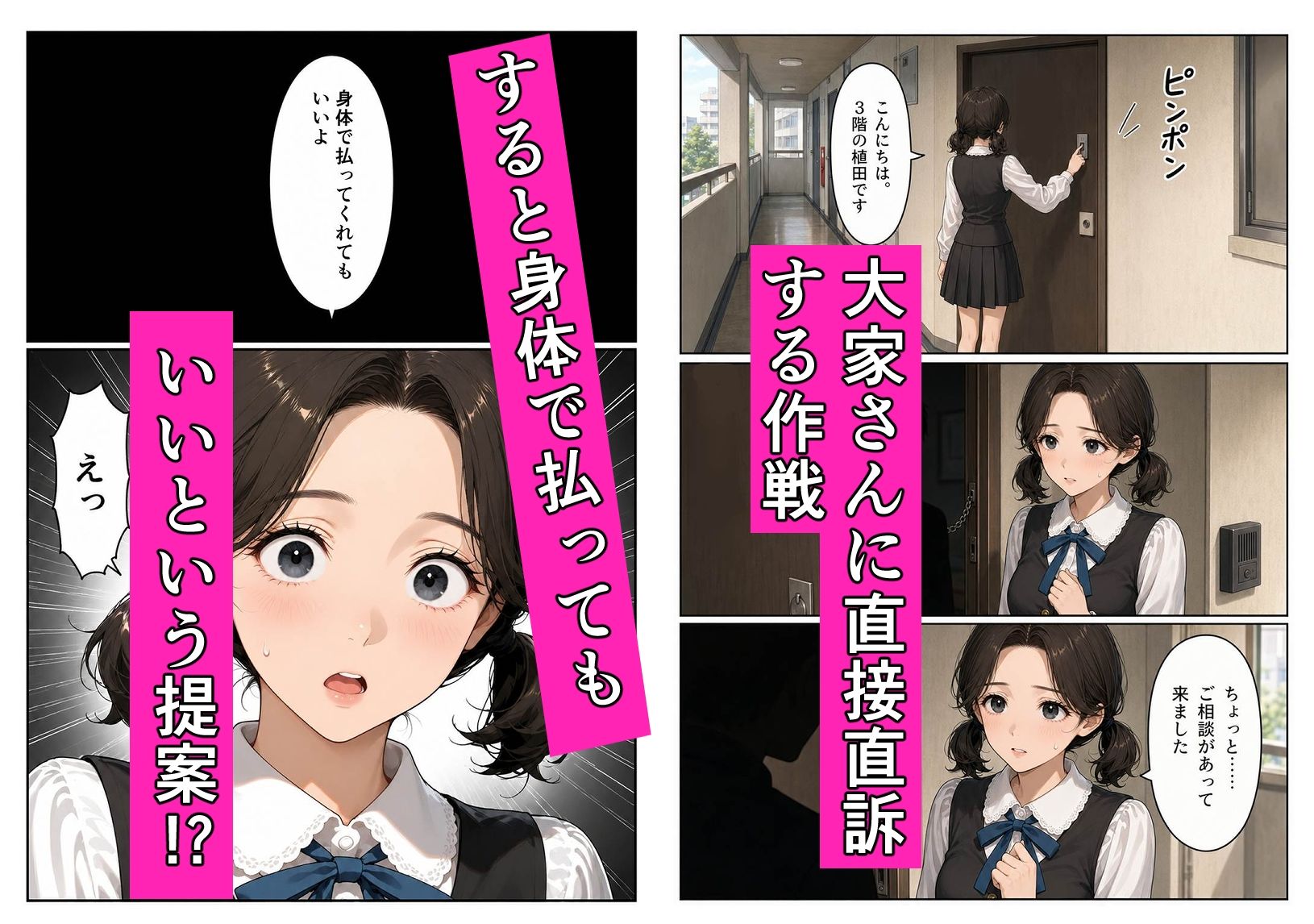 家賃が払えない人妻NTR物語〜からだで払ってくれてもいいよ〜 - サンプル画像 2