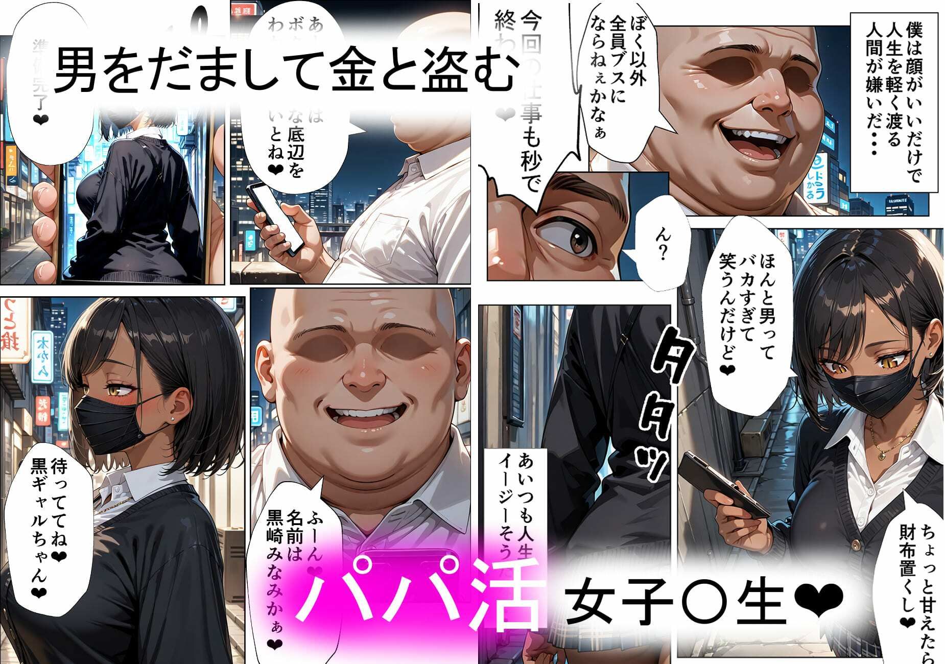 パパ活黒ギャルを人格排泄 - サンプル画像 1