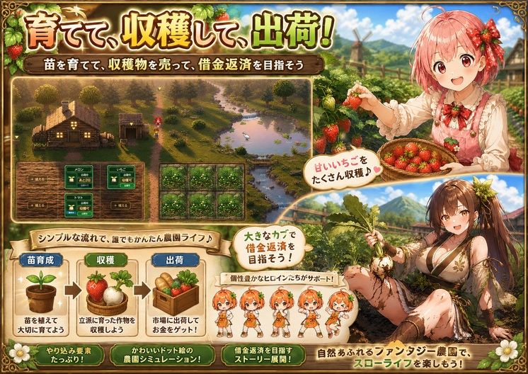 孕ませ！苗床ファーム〜破産寸前！過酷な借金返済と苗床娘たちとのムラムラ繁殖生活〜 - サンプル画像 4