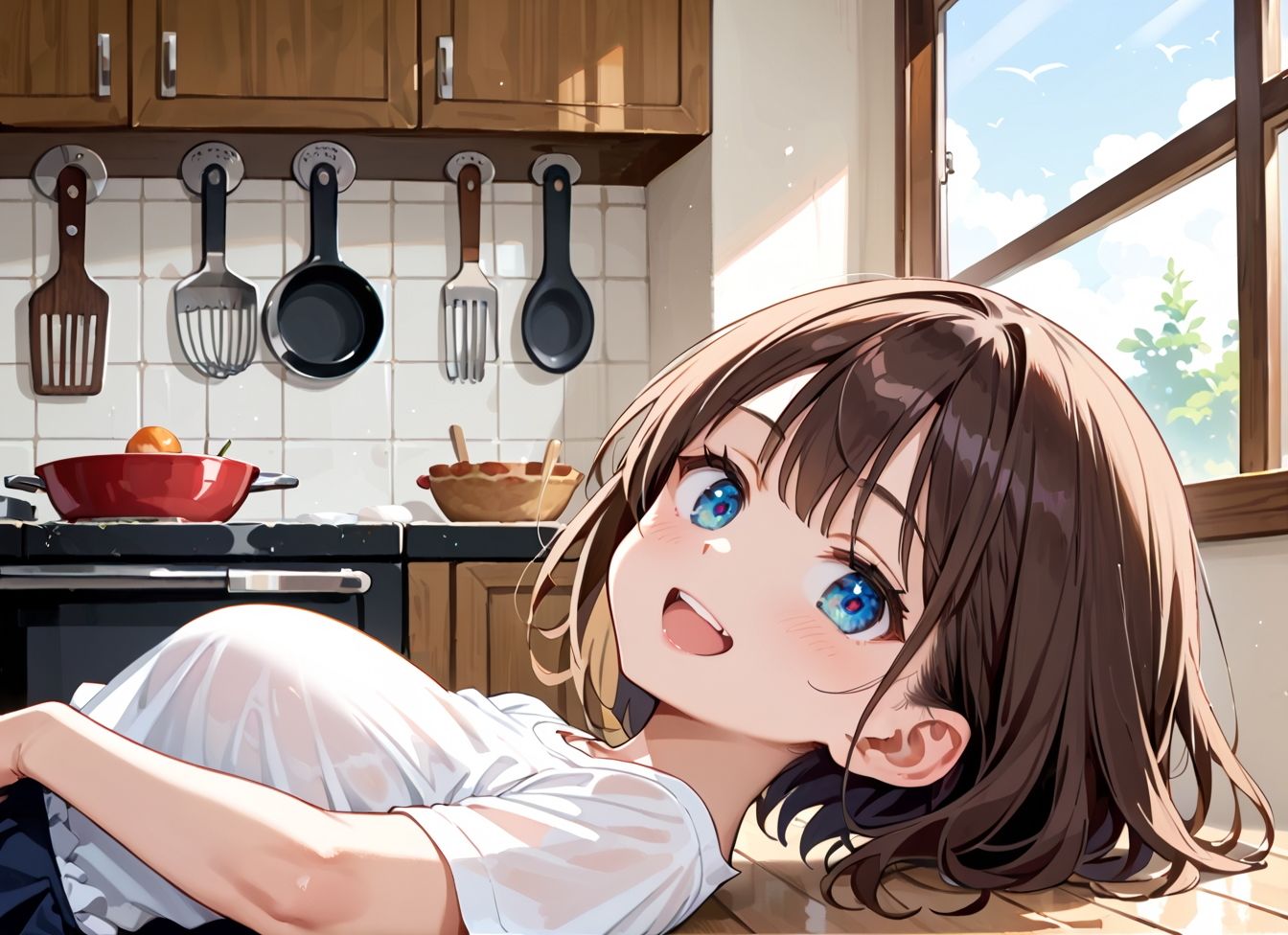 朝ごはんより、まずわたし！新妻と始める甘々田舎暮らし - サンプル画像 1