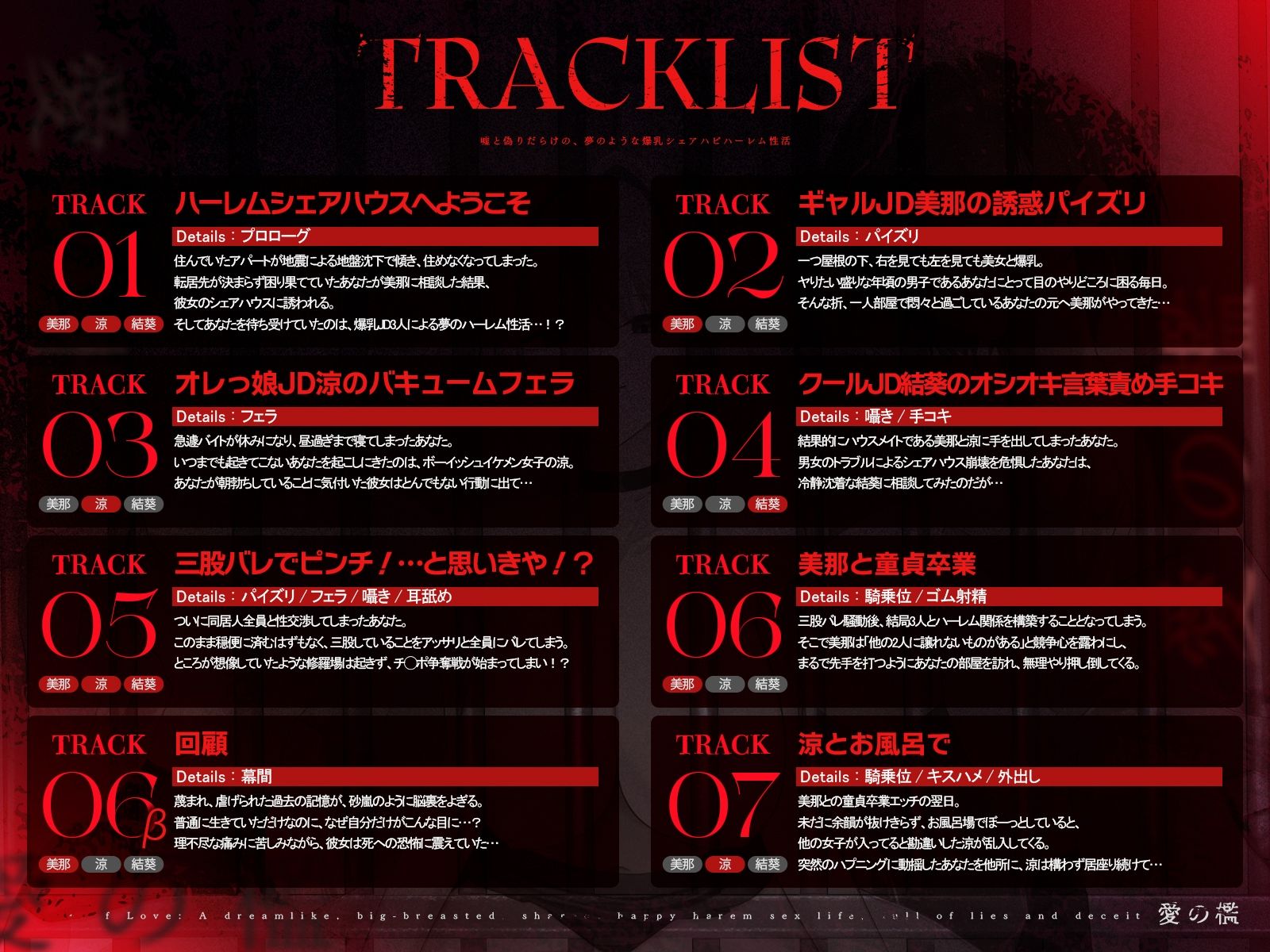 【1周年記念＊ロング作品】愛の檻〜嘘と偽りだらけの、夢のような爆乳シェアハピハーレム性活〜【KU100収録】 - サンプル画像 6