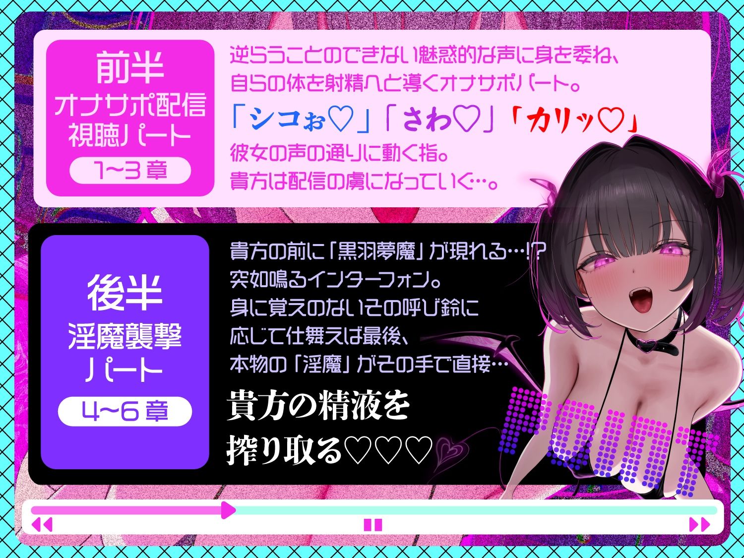 【前半オナサポ＋後半逆レ】淫魔のオナサポ配信〜どすけべオナサポ配信を視聴していただけなのに…貴方はサキュバスに自宅凸される！？〜 - サンプル画像 4