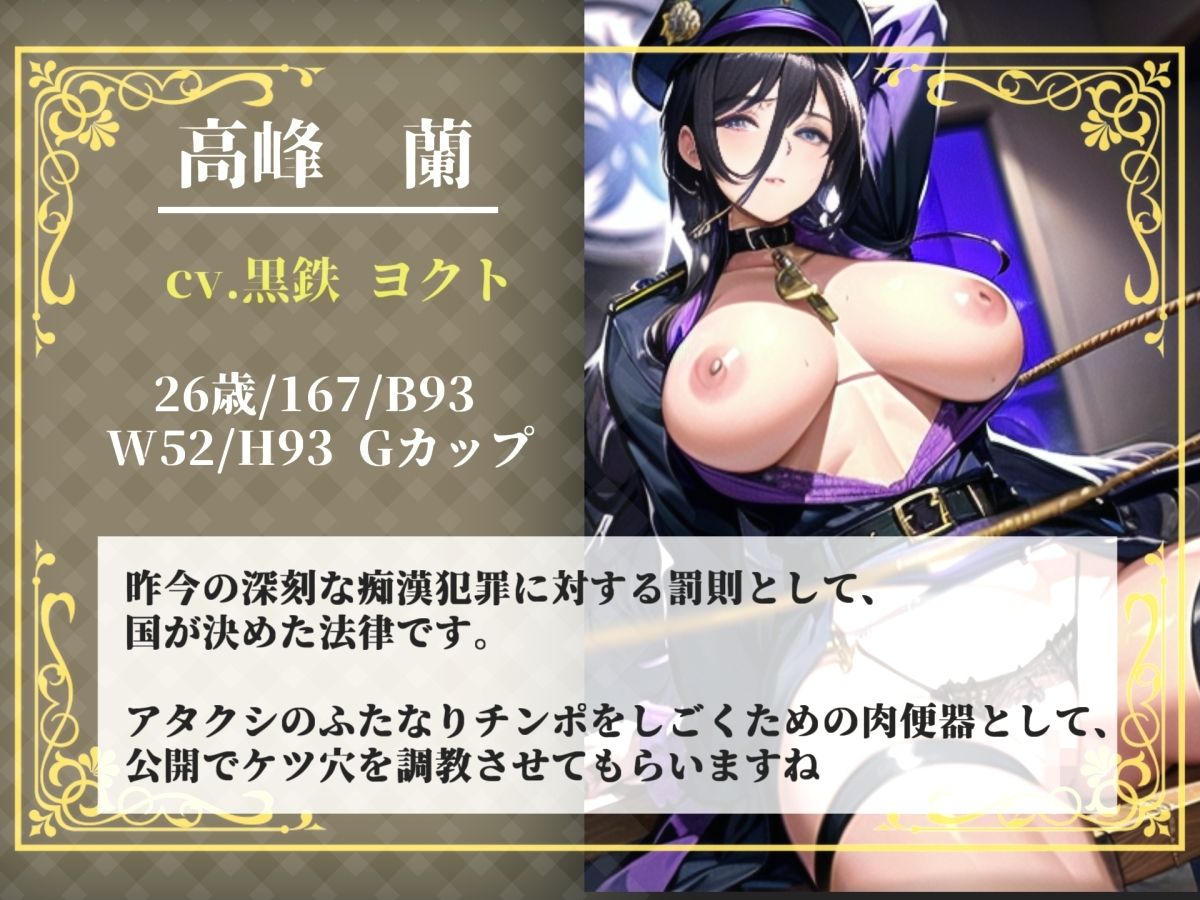 【新作価格】【豪華おまけあり】【プレミアムサウンド】【痴○撲滅法案施行】 童貞好きなふたなり婦警の公開逆レ○プショー♪公衆の面前でアナルを晒されながら、みじめなポーズのまま犯●れてしまう。 - サンプル画像 2