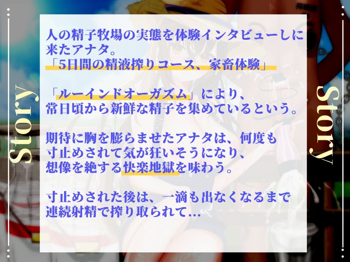 【122分、27000文字超台本】【精液絞りの酪農農家編】5日間の密着取材☆妖艶な搾精士さんにルーインドオーガズムで何度も搾乳ピュッピュ〜させられたお話 - サンプル画像 5