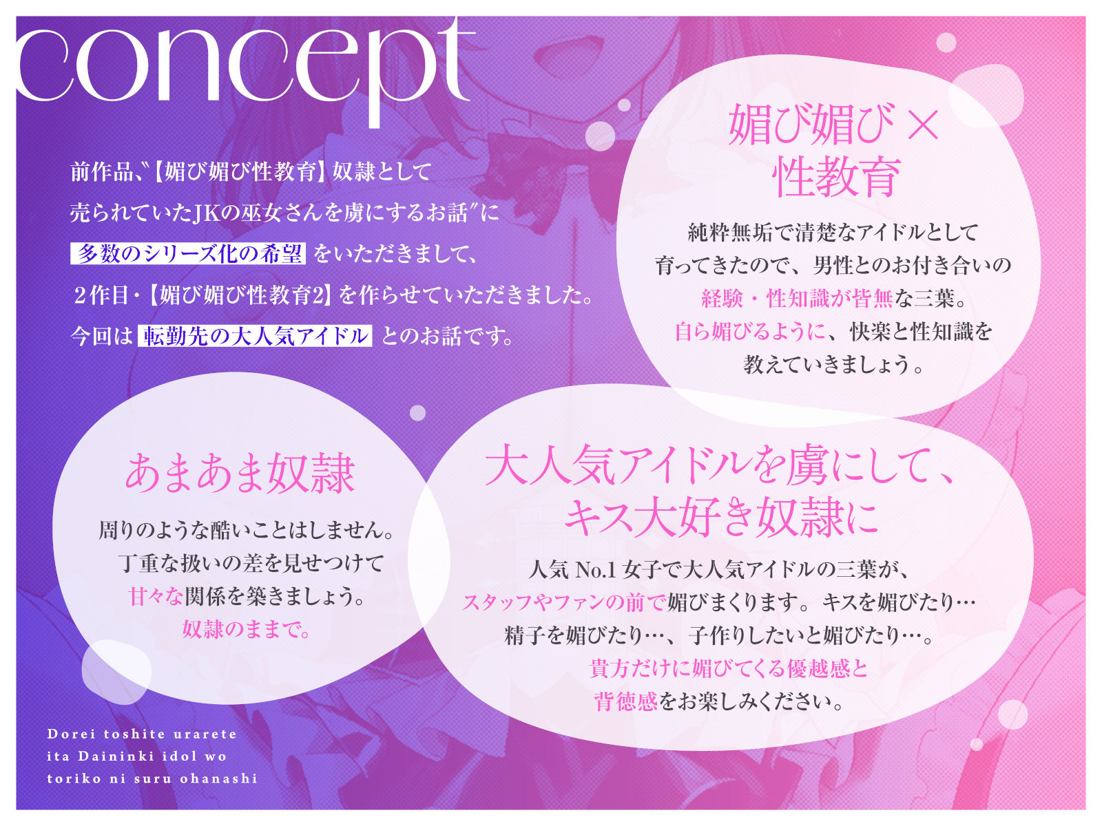 【媚び媚び性教育2】奴●として売られていた大人気アイドルを虜にするお話【キス大好き奴●】 - サンプル画像 3