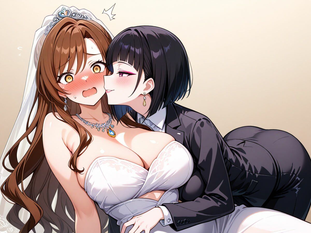 【NTR 百合】純白の花嫁を美人ウェディングプランナーに寝取られた…「本当の女の喜びを教えてあげる（はーと）」 - サンプル画像 4