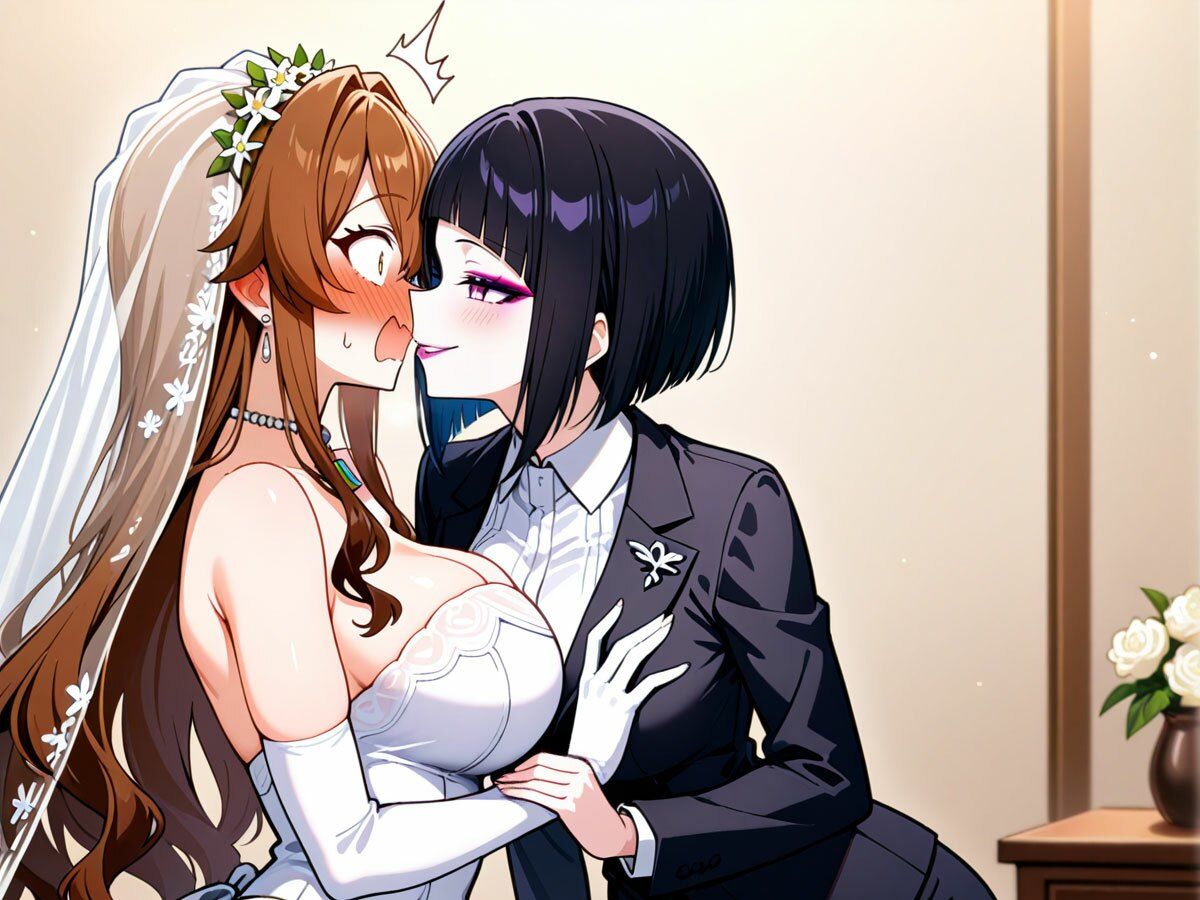【NTR 百合】純白の花嫁を美人ウェディングプランナーに寝取られた…「本当の女の喜びを教えてあげる（はーと）」 - サンプル画像 5
