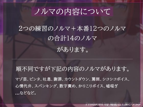 【ほぼ常時かりかり】Wサキュバスによる乳首責めとマゾ苛めノルマ式オナサポゲーム【ほぼ常時かりかりこりこりボイス×14のノルマ×マゾ】 - サンプル画像 3