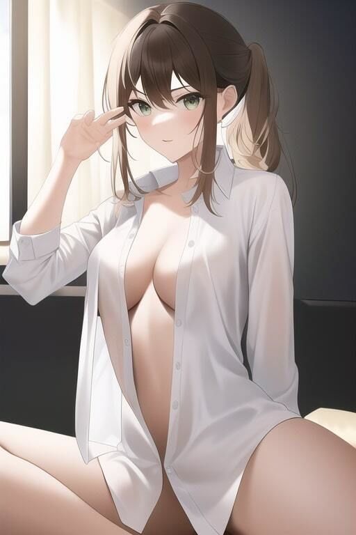 「健全な」裸Yシャツ彼女 - サンプル画像 2
