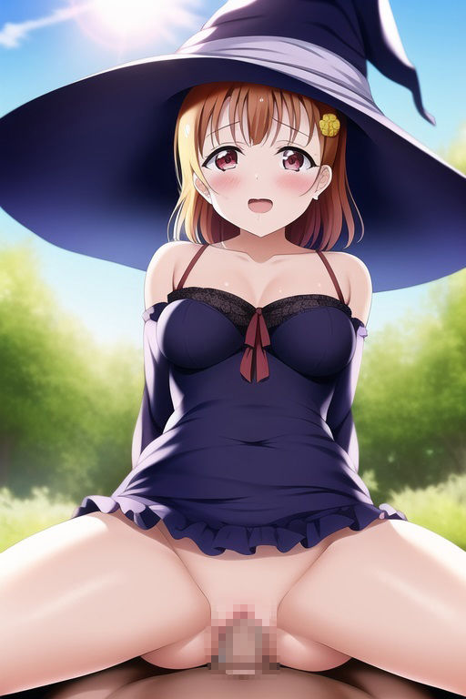 ラ○ライブ！サンシャイン！！CG集 高○千歌（魔女コス） R-18あり - サンプル画像 1