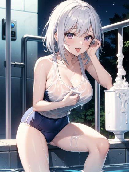 巨乳美少女ビッチギャルの水泳教室 - サンプル画像 1