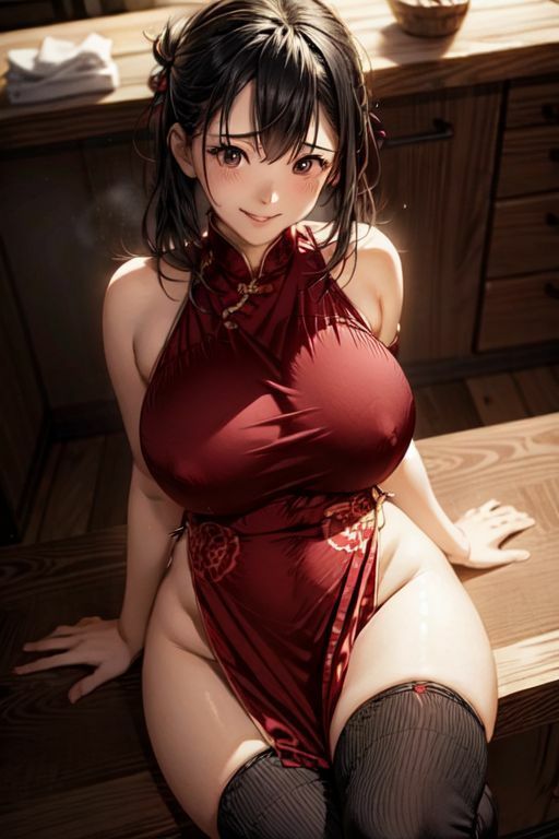 爆乳AIセクシーチャイナドレス1 - サンプル画像 2