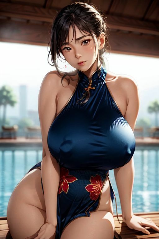 爆乳AIセクシーチャイナドレス1 - サンプル画像 5