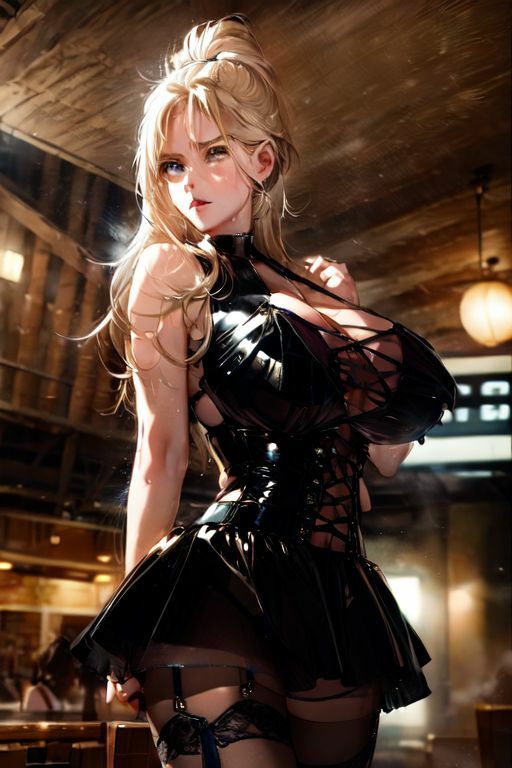 爆乳AIブラックドレス1 - サンプル画像 1